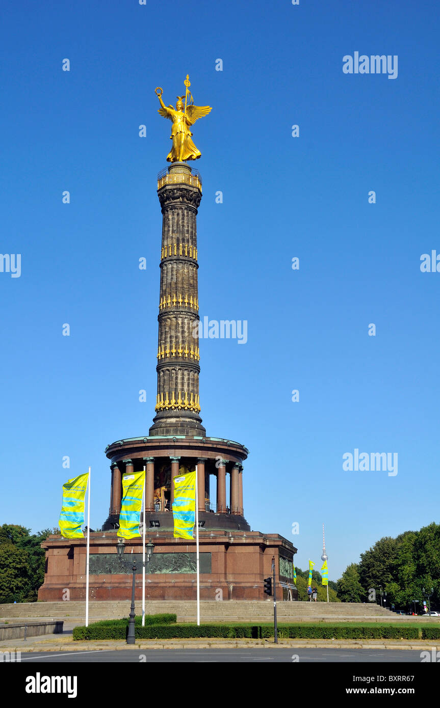 Erstellt von Heinrich Strack, Siegessäule Tiergarten Viertel, Berlin, Deutschland, Europa Stockfoto