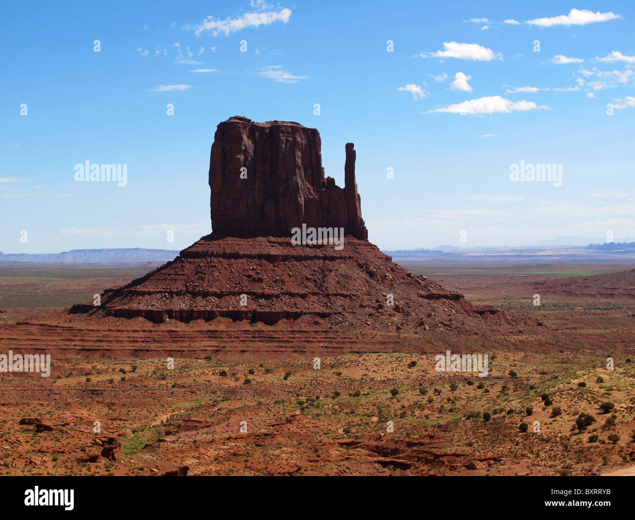 Mitten Butte Rock, Monument Valley Navajo Tribal Park, Arizona und Utah, Vereinigte Staaten von Amerika, Nordamerika Stockfoto