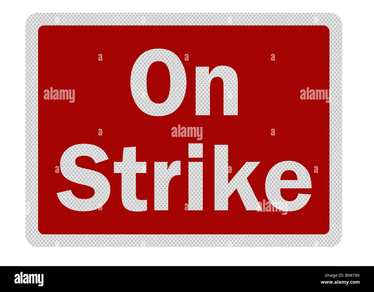 Fotorealistische "streiken" Zeichen, isoliert auf weiss Stockfoto