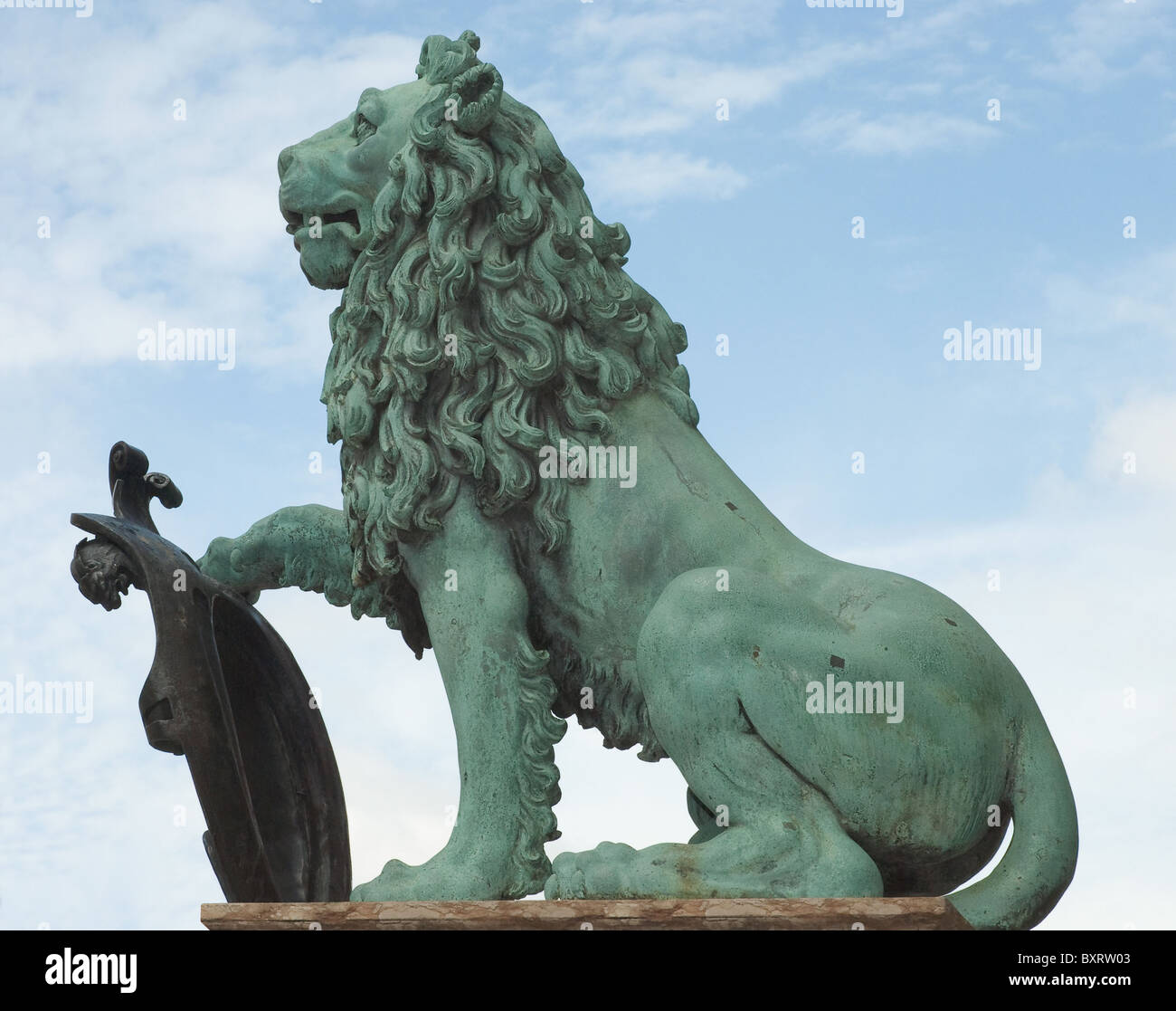 Eine Löwenstatue als Symbol der deutschen Kultur Stockfoto