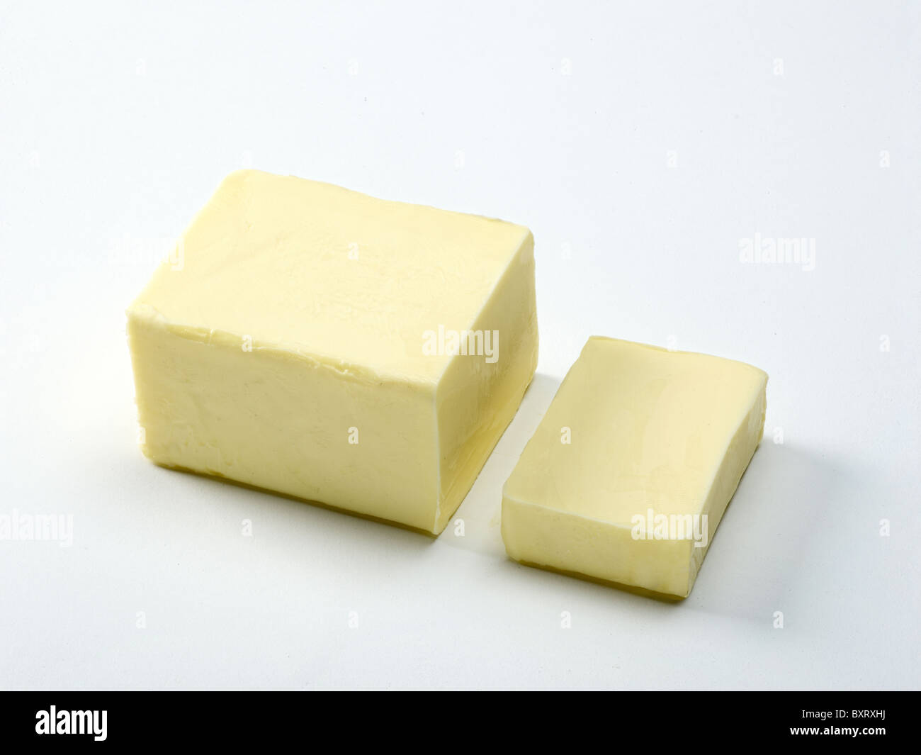 Ungesalzene Butter, Nahaufnahme Stockfoto
