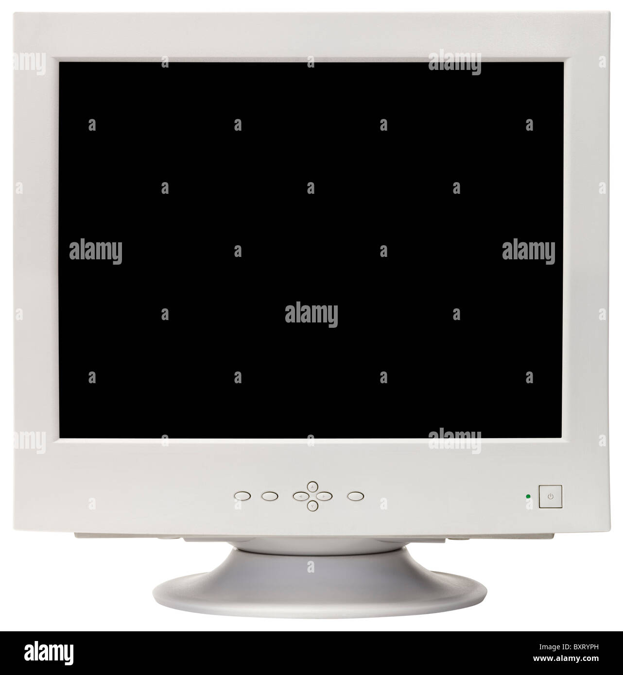 Alten CRT Computermonitor isoliert von innen und außen mit Beschneidungspfad Stockfoto