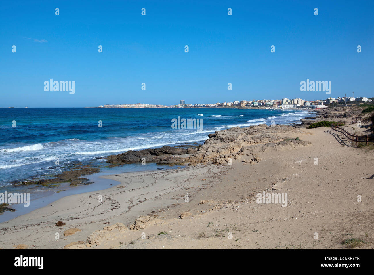 Baia Verde Beach, Gallipoli, Apulien, Italien Stockfoto