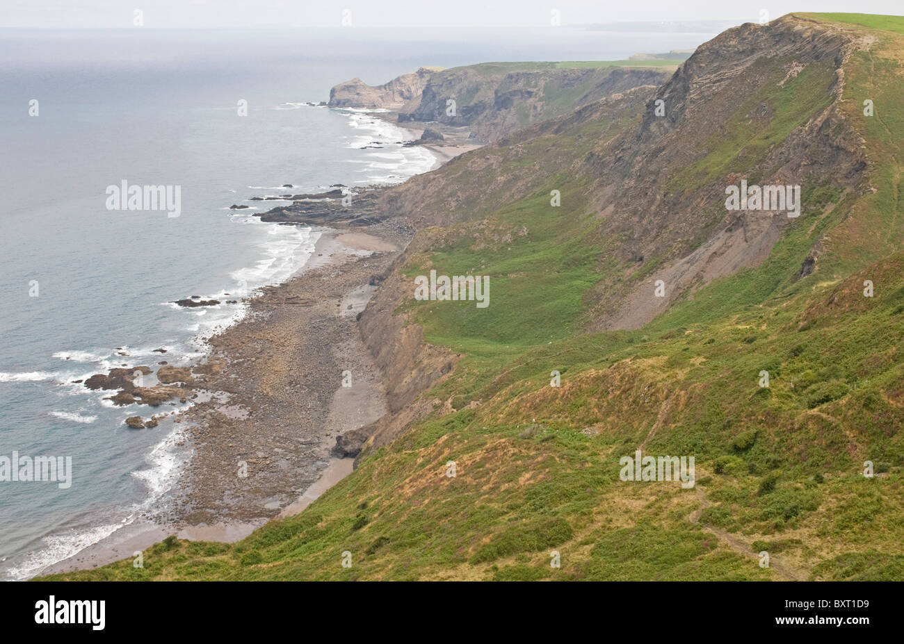Die beeindruckenden North Cornwall Küste am Hochufer, ein paar Meilen nördlich von Boscastle Stockfoto