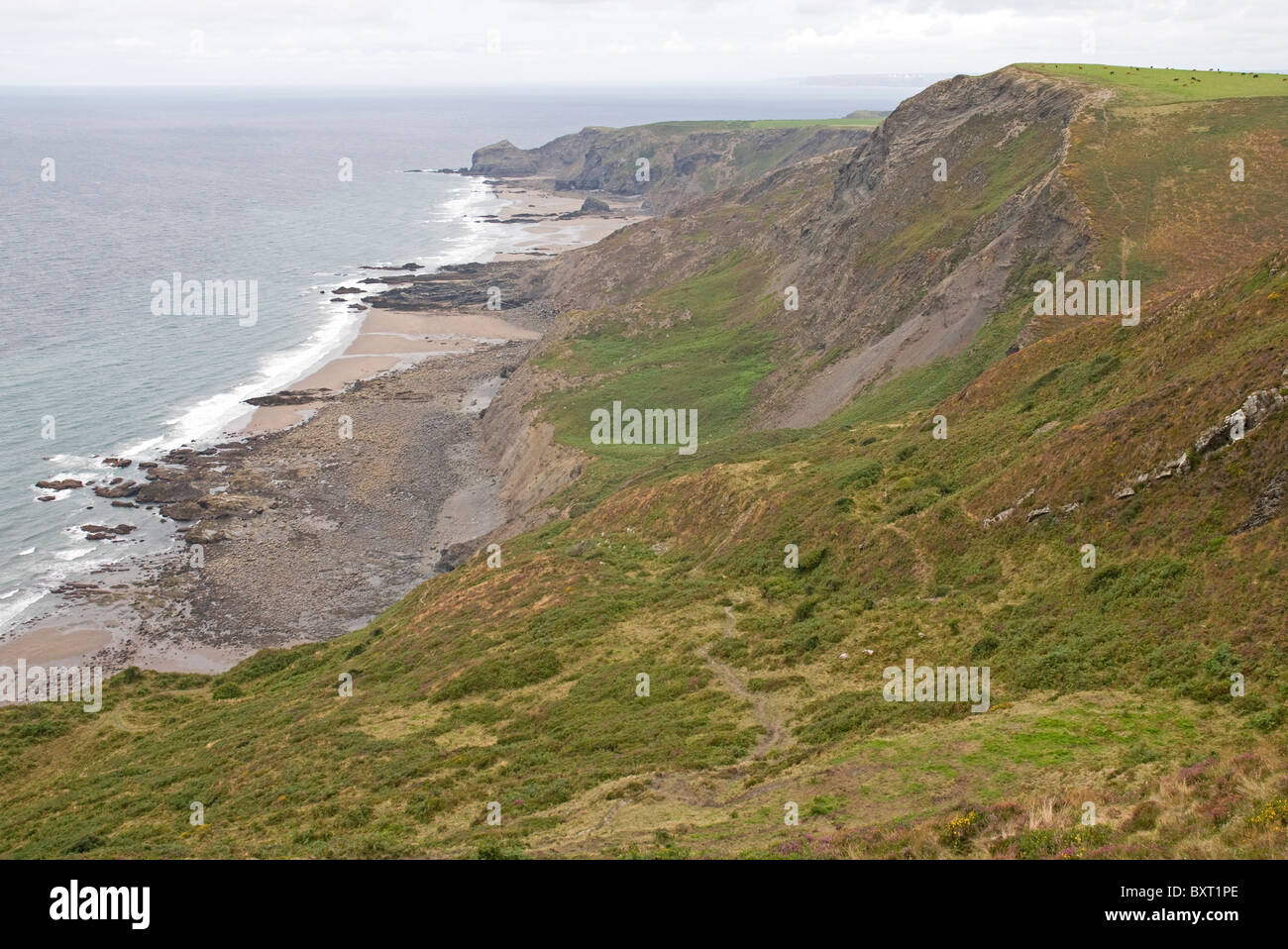 Die beeindruckenden North Cornwall Küste am Hochufer, ein paar Meilen nördlich von Boscastle Stockfoto