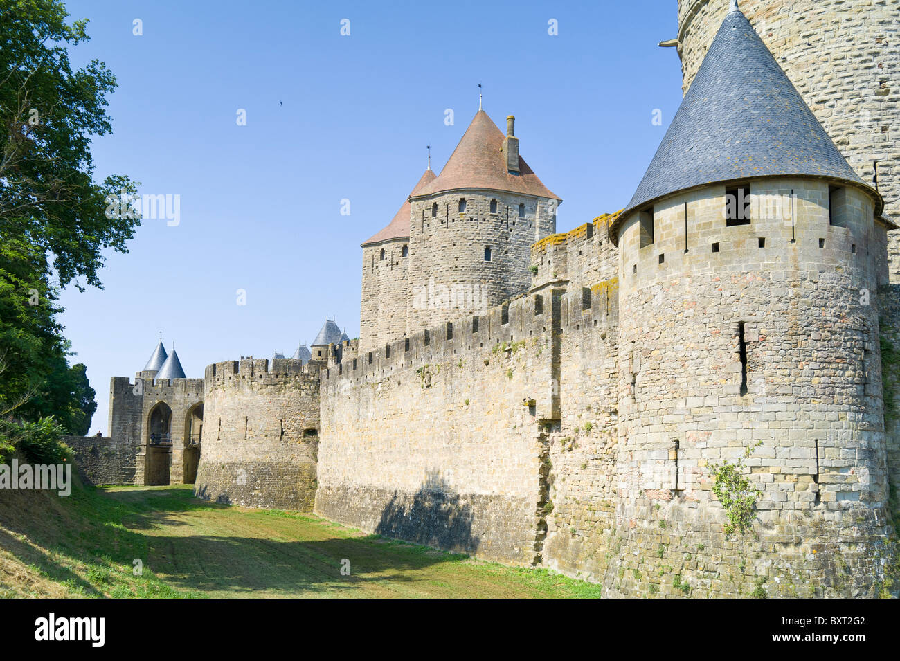 Le Chateau de Carcassone Languedoc Roussillon Frankreich Stockfoto