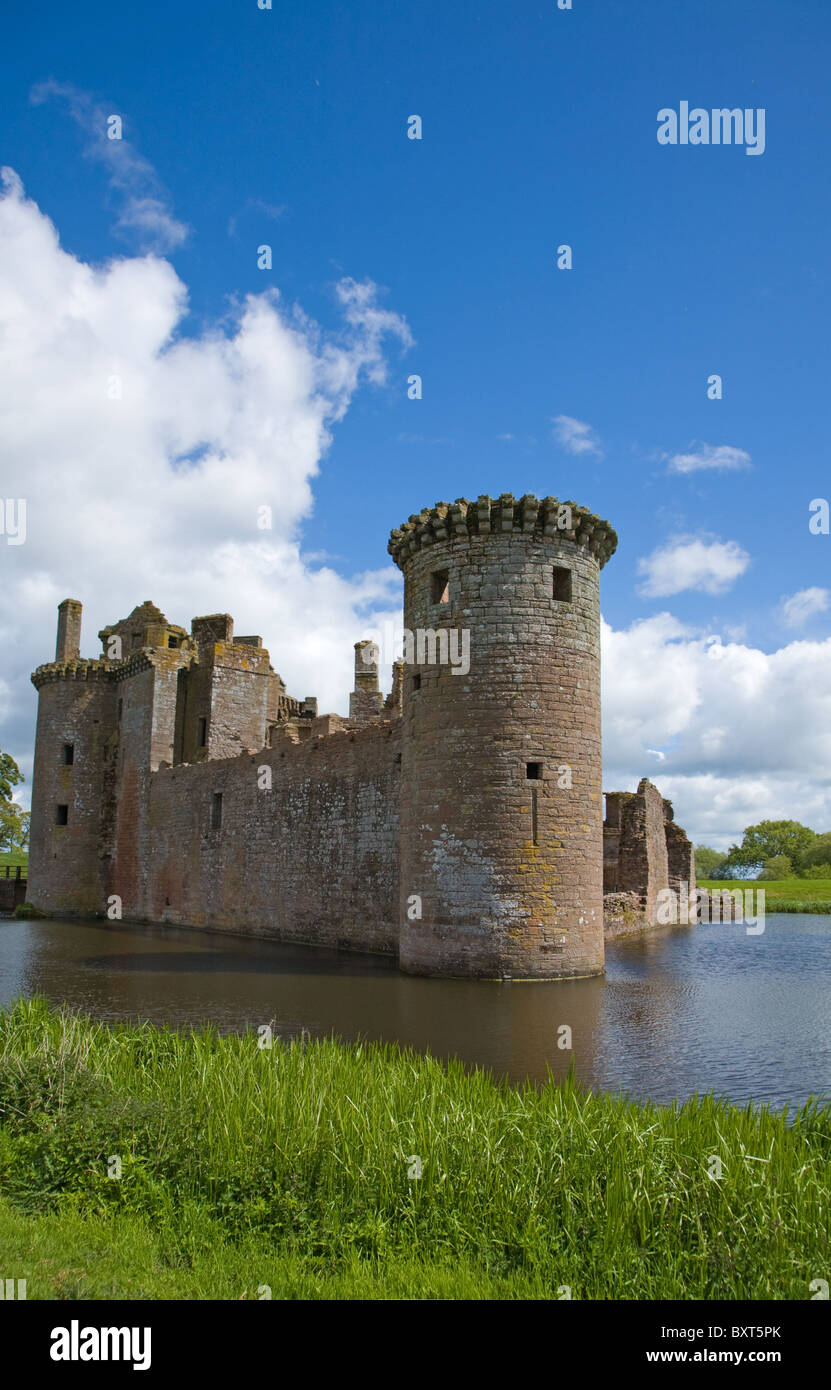 Wasserschloss Caerlaverock Castle, Schottland Stockfoto