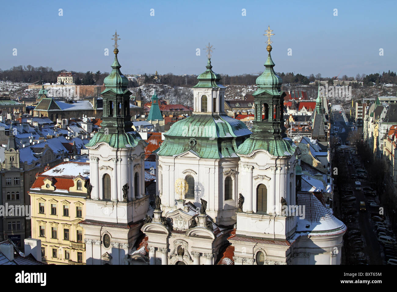 Die Kirche des Heiligen Nikolaus am Altstädter Ring in Prag, Tschechische Republik Stockfoto