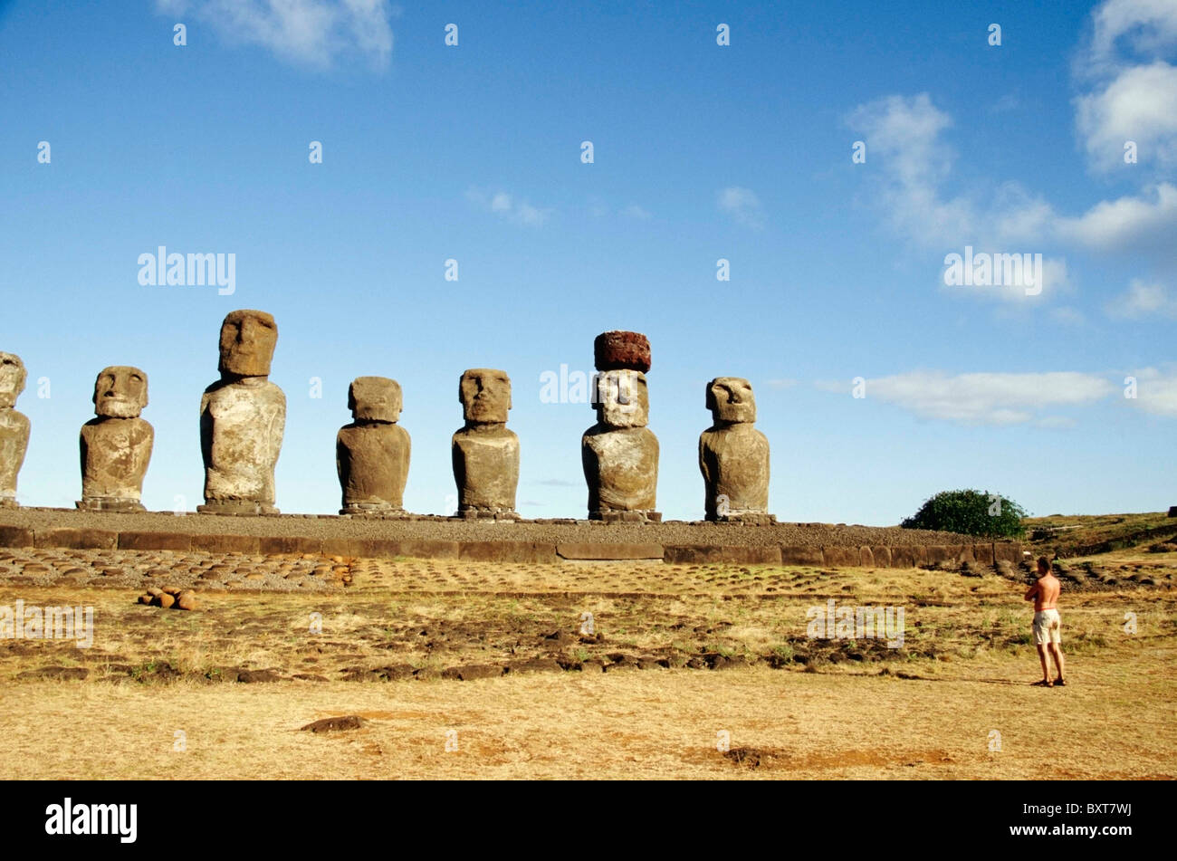Ahu Tongariki Stockfoto