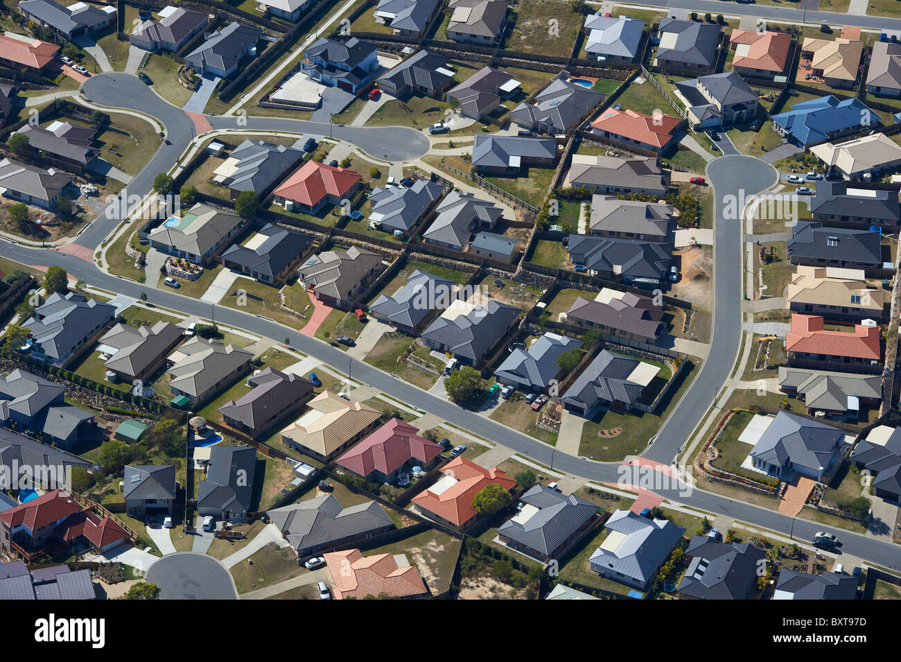 Luftbild der neuen Wohnsiedlung Brisbane Australien Stockfoto