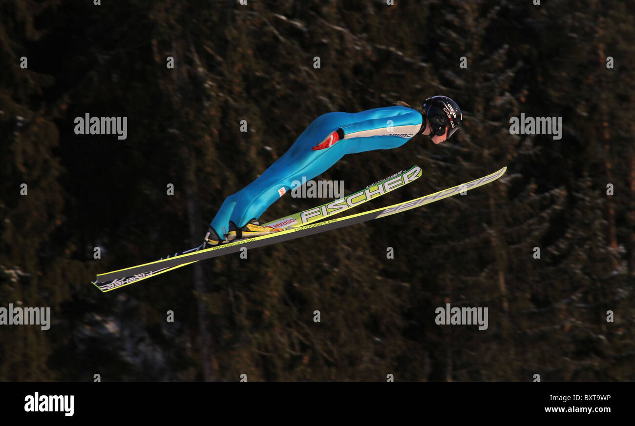 Skispringen, Nordische Kombination und spezielle Skispringer in Midtstubakken Ausbildung, springen Hügel, Oslo, Norwegen, 2010 Stockfoto Skispringen, Nordische Kombination und spezielle Skispringer in Midtstubakken Ausbildung, springen Hügel, Oslo, Norwegen, 2010 Stockfoto