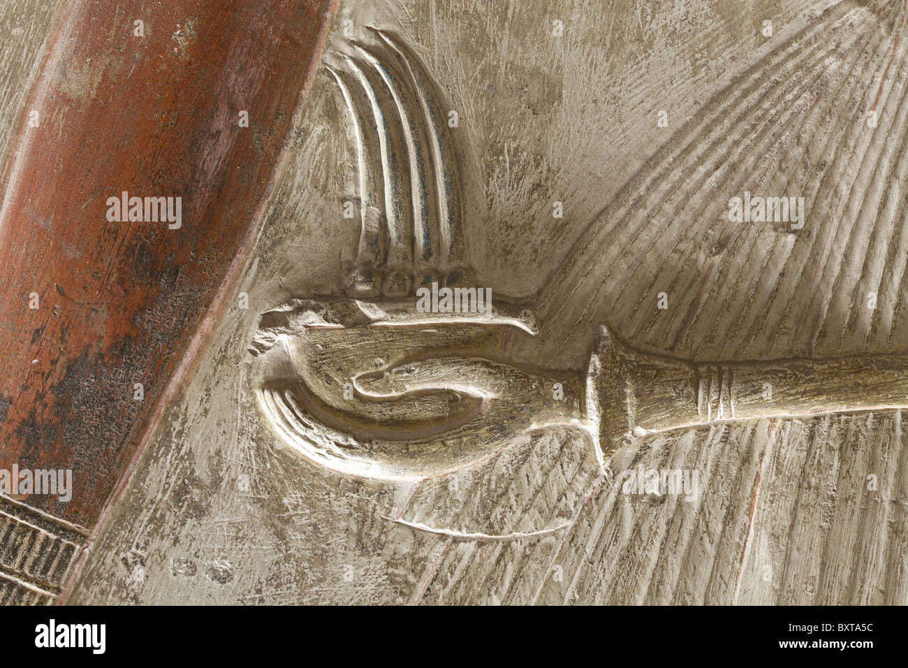 Nahaufnahme von Relief Arbeit mit Weihrauch-Brenner innerhalb der Tempel von Sethos ich in Abydos, alten Abdju, Niltal Ägyptens Stockfoto
