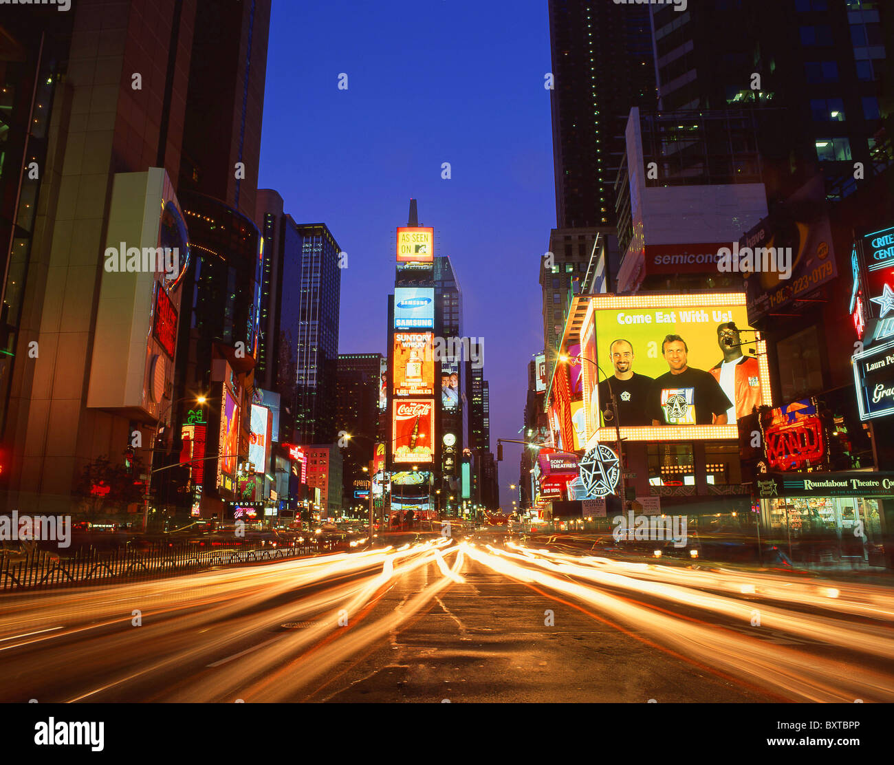 Times Square an der Dämmerung, Manhattan, New York, New York Staat, Vereinigte Staaten von Amerika Stockfoto