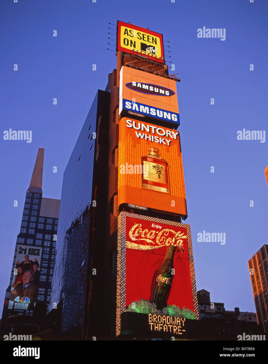 Times Square an der Dämmerung, Manhattan, New York, New York Staat, Vereinigte Staaten von Amerika Stockfoto