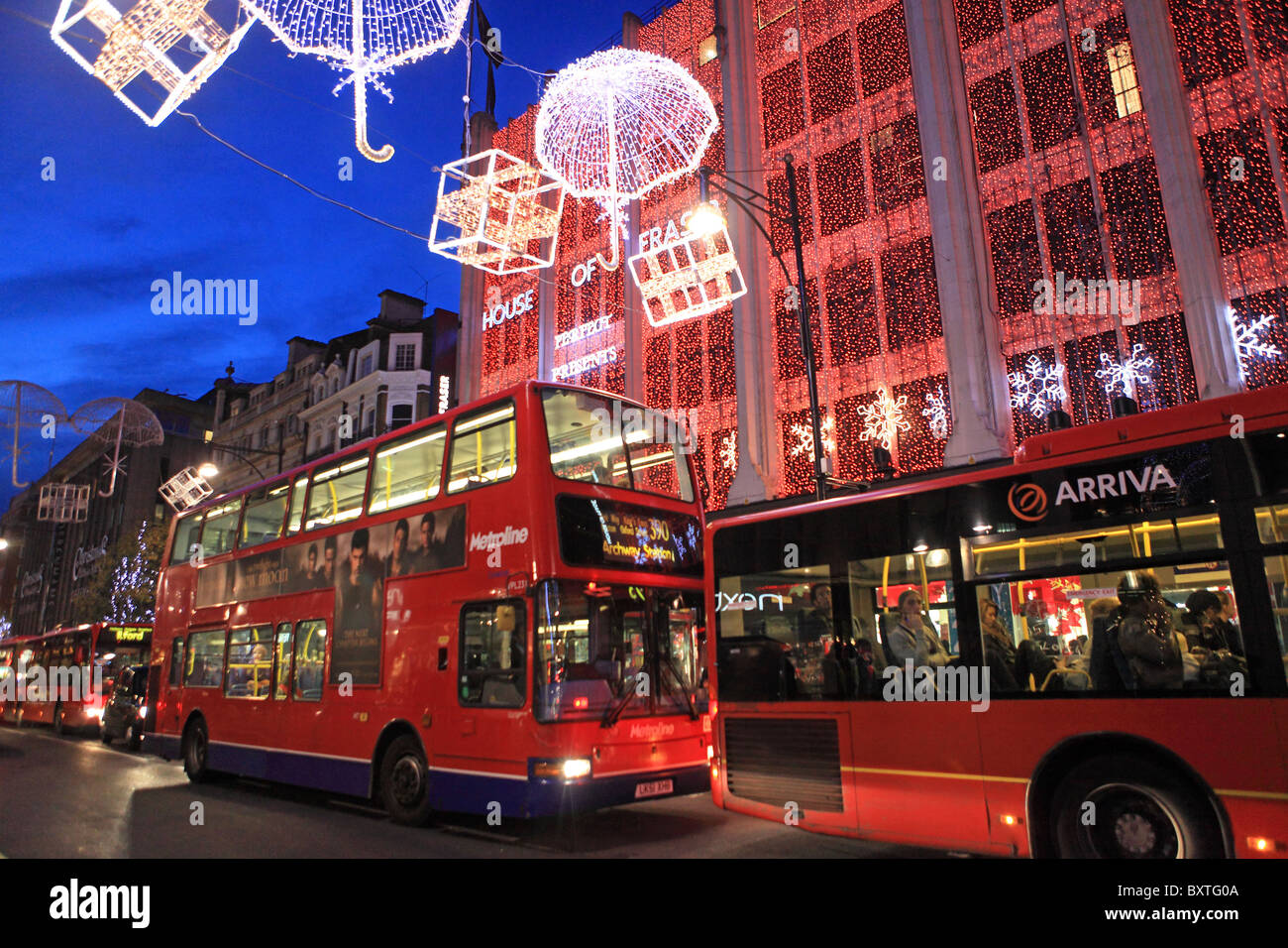 London, Weihnachten 2009, Oxford Street Stockfoto