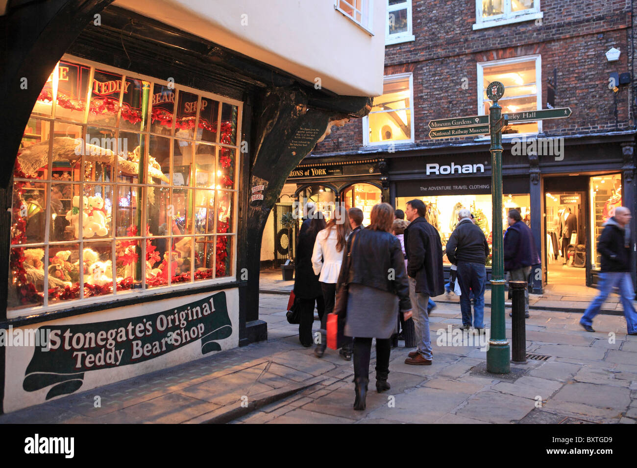 York, wenig Stonegate/Stonegate, Weihnachten Stockfoto