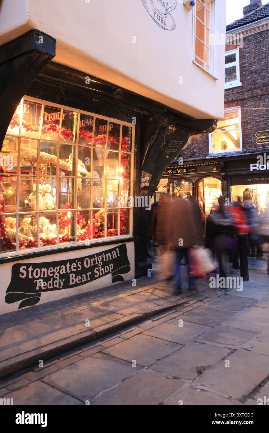 York, wenig Stonegate/Stonegate, Weihnachten Stockfoto