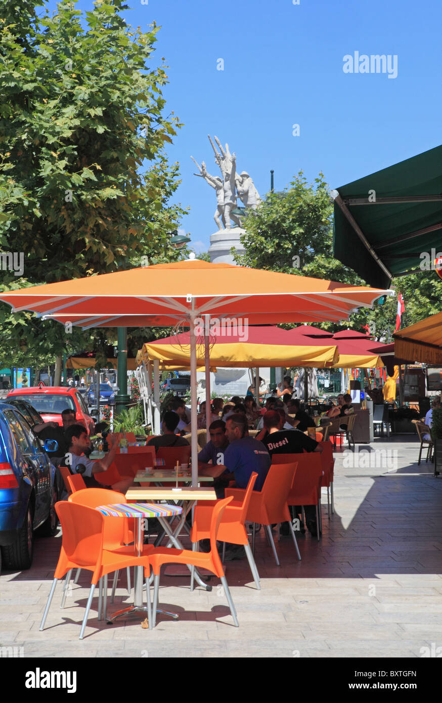 Frankreich, Savoie Rhone Alpes, Aix Les Bains, Cafe Stockfoto