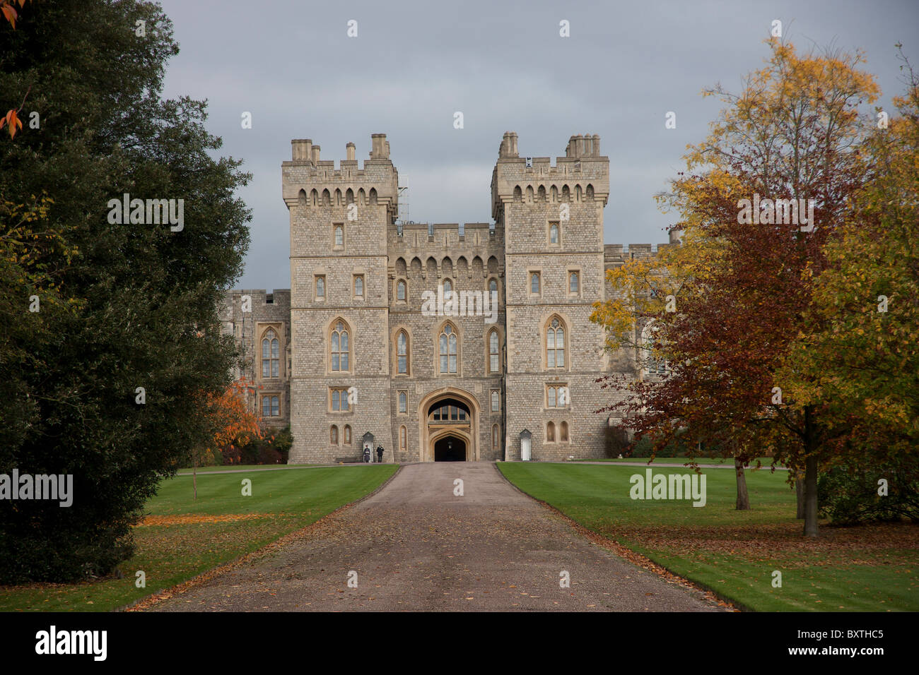 Windsor Castle hintere Tor im November Stockfoto