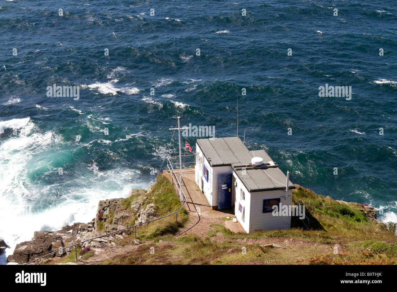 Nationalen Coastwatch Institution Station, Cape Cornwall Stockfoto