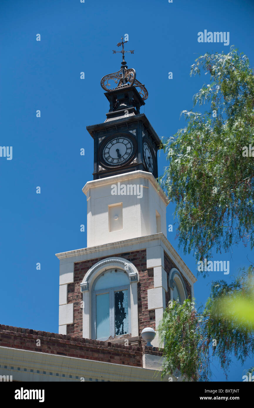 Kimberley Altstadt Uhrturm in das große Loch Diamantenmine und Museum, Nordkap, Südafrika Stockfoto