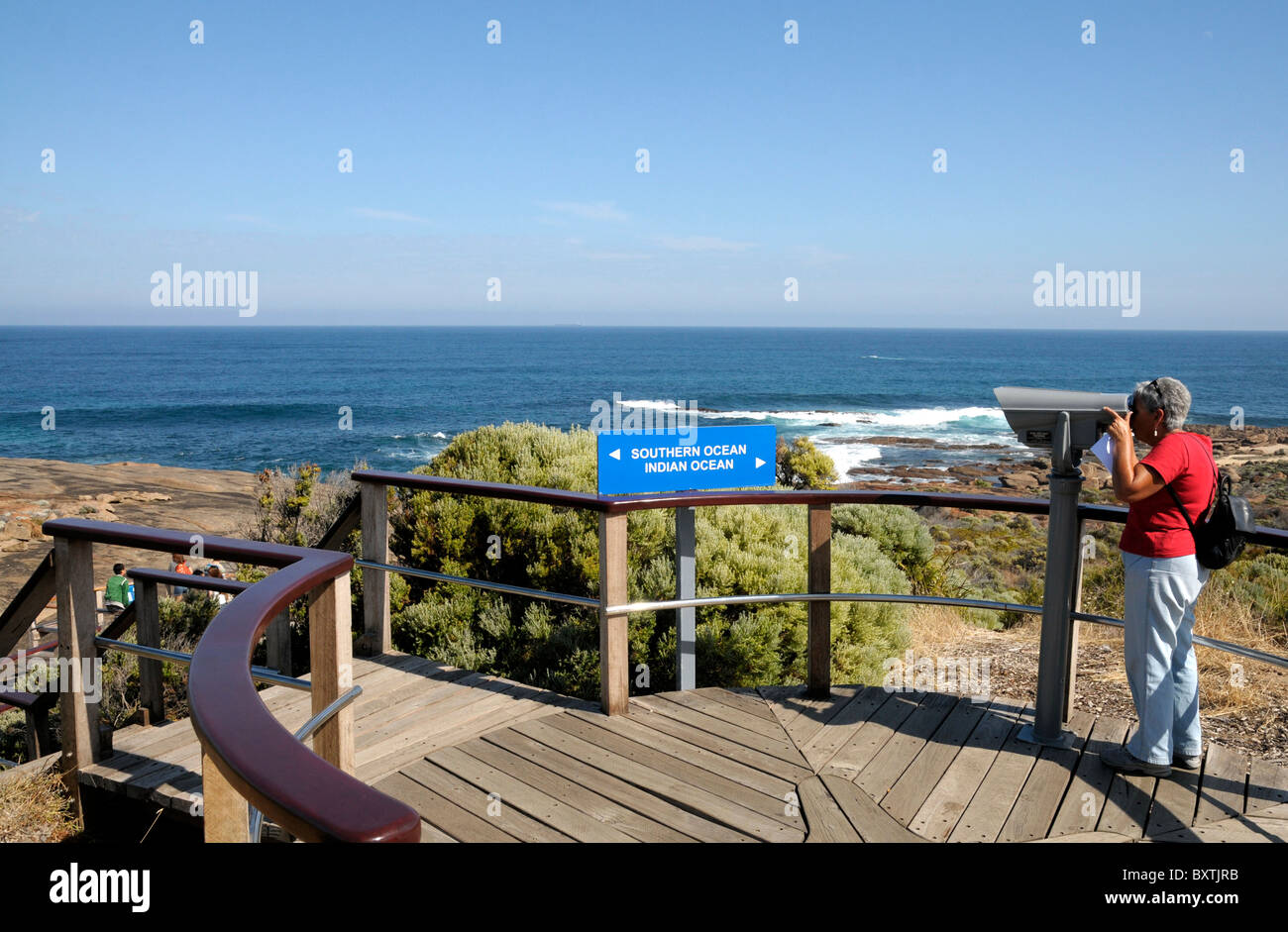 Treffen die südlichen und der indische Ozean am Cape Leeuwin Wa Australien Stockfoto