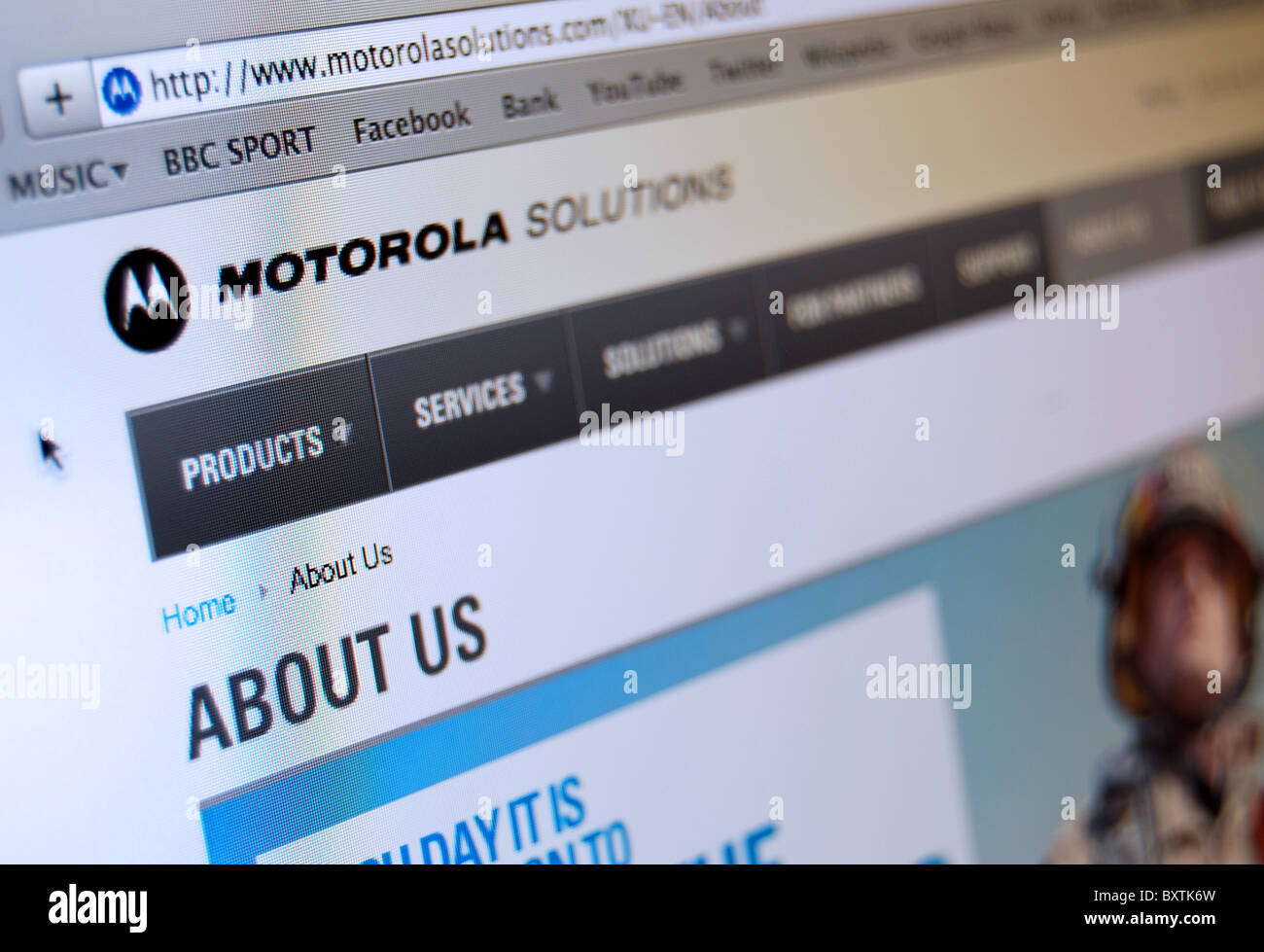 Foto-Illustration von Motorola Solutions-website Stockfoto
