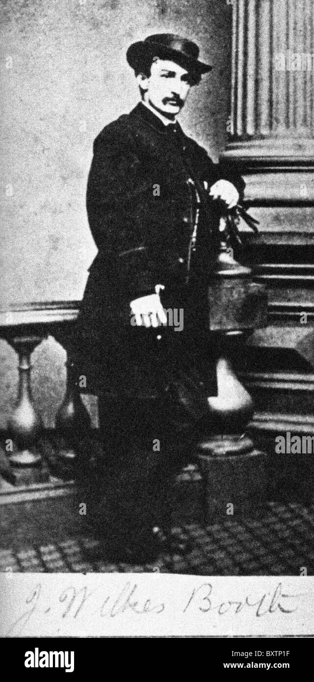 John Wilkes Booth (10 Mai 1838 – 26, April 1865) war ein US-amerikanischer Bühnenschauspieler ermordet Präsident Abraham Lincoln im Ford " Stockfoto