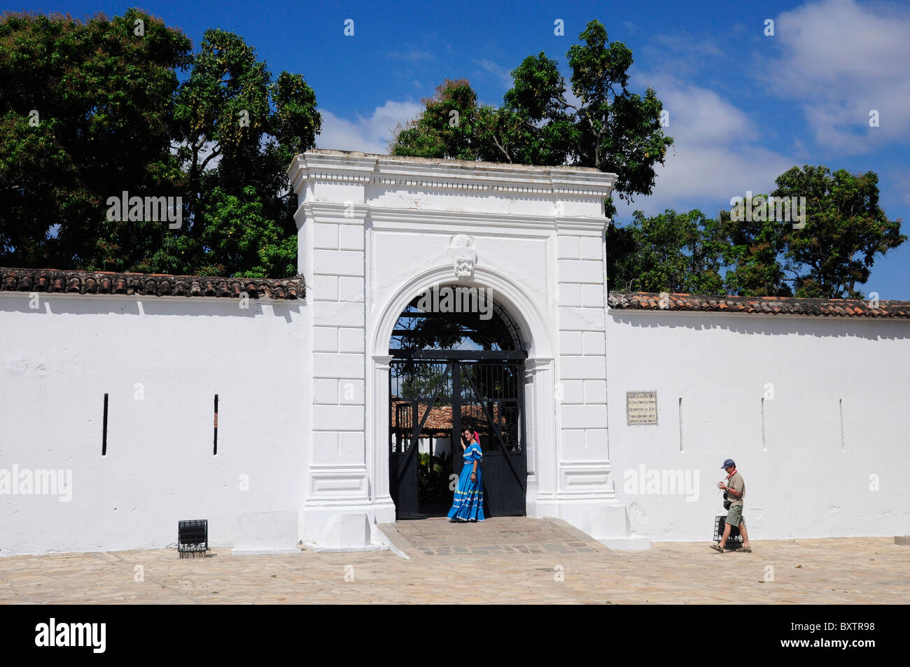 Touristen in der Fortaleza De La Polvora, Schießpulver Fort, Granada, Nicaragua, Mittelamerika Stockfoto