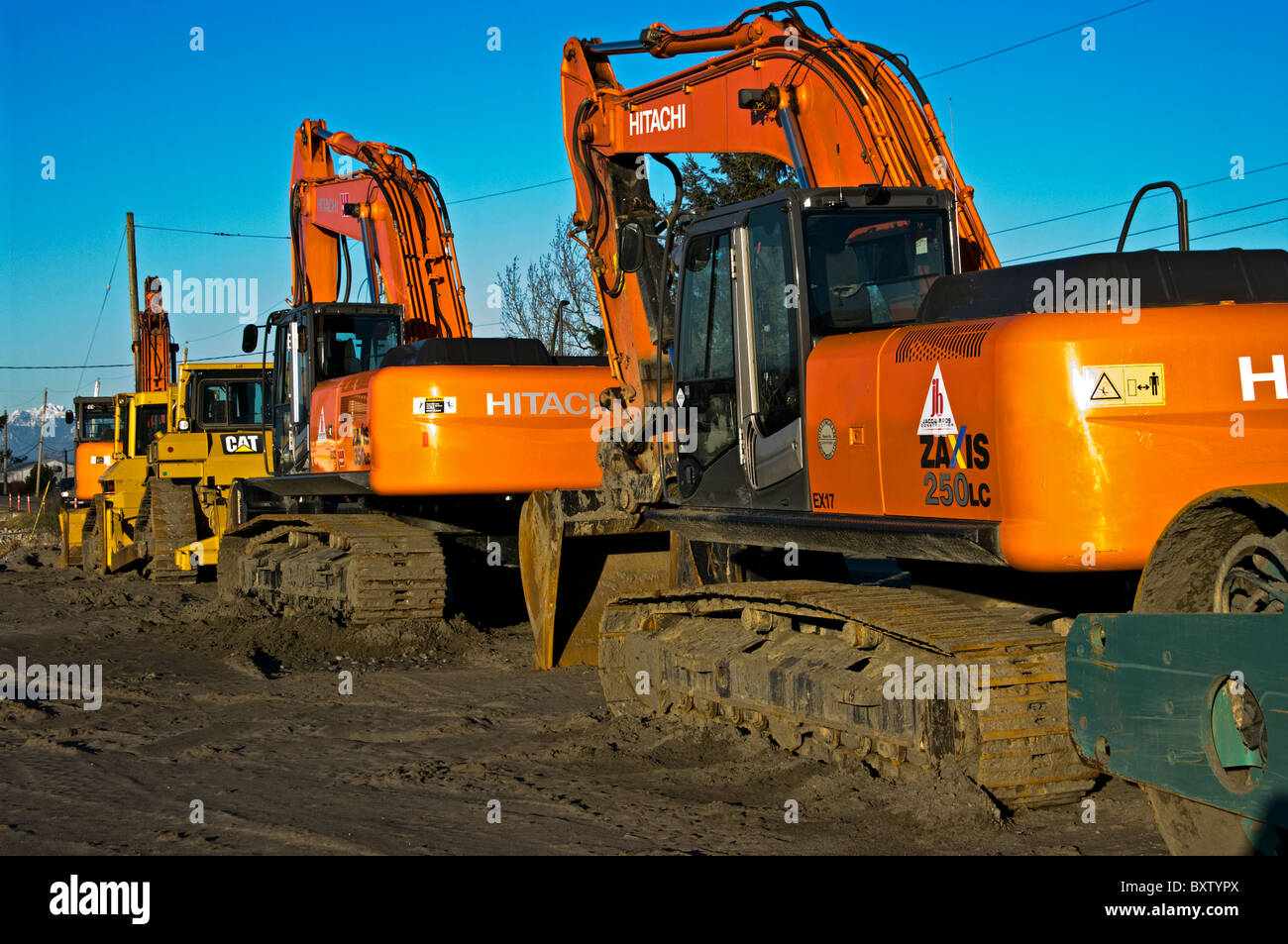 BAUMASCHINEN BAUGERÄTE Stockfoto