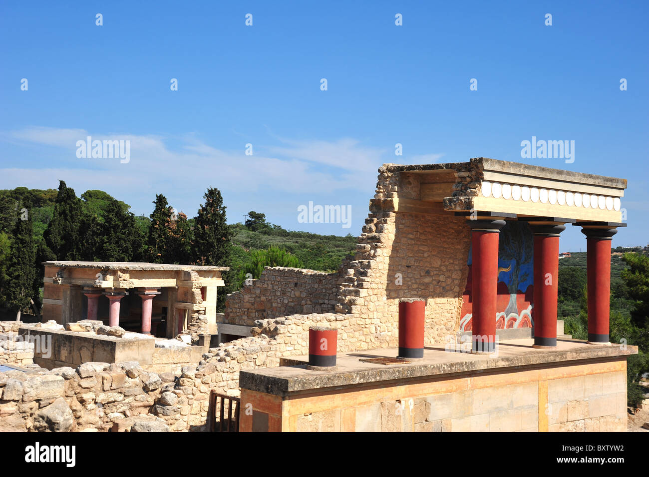 Ausgrabungsstätte von Knossos auf Kreta, Griechenland Stockfoto