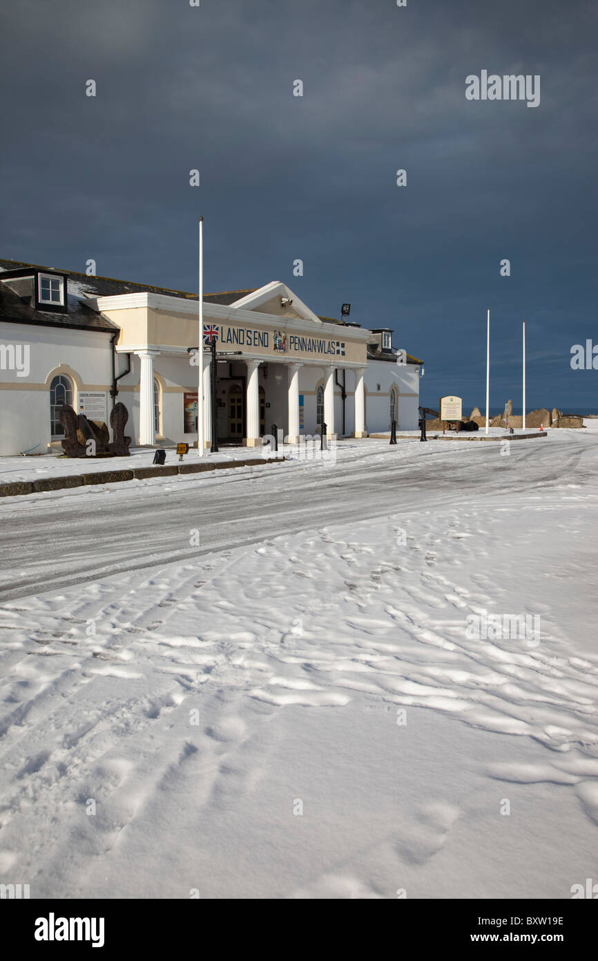 Endland im Schnee; Cornwall; Winter Stockfoto
