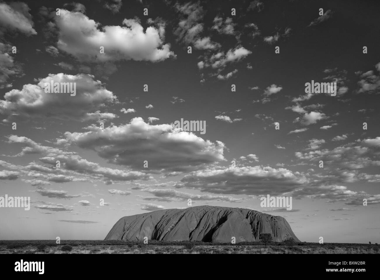 Australien, Northern Territory, Uluru - Kata Tjuta National Park, Ayers Rock an Sommernachmittagen Stockfoto