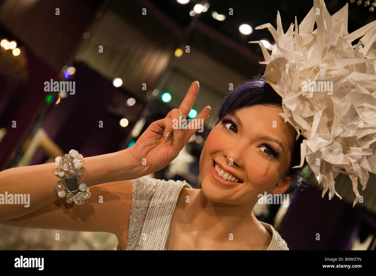 Madame Tussauds Hong Kong bei Victoria Peak mit Janice Vidal als Wachs Werk Stockfoto