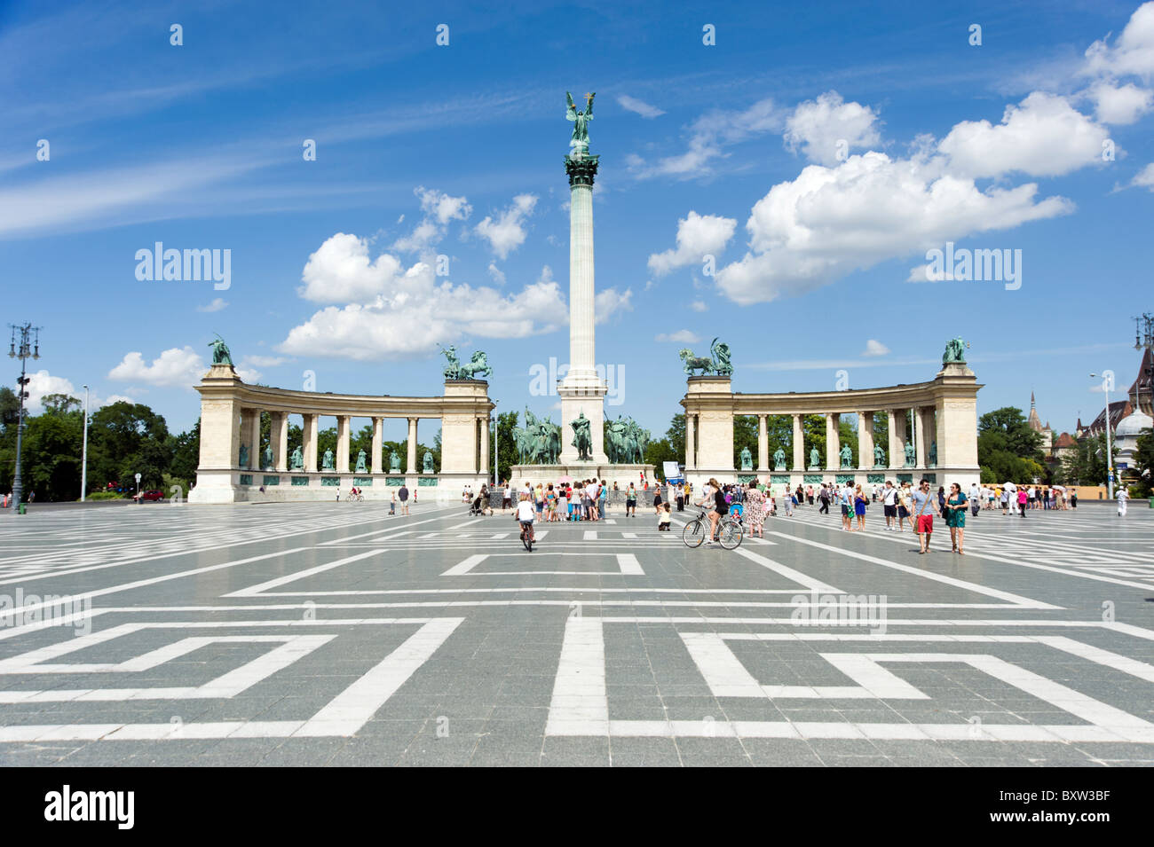 Heldenplatz Square oder Hosok Tere, Budapest, Ungarn Stockfoto