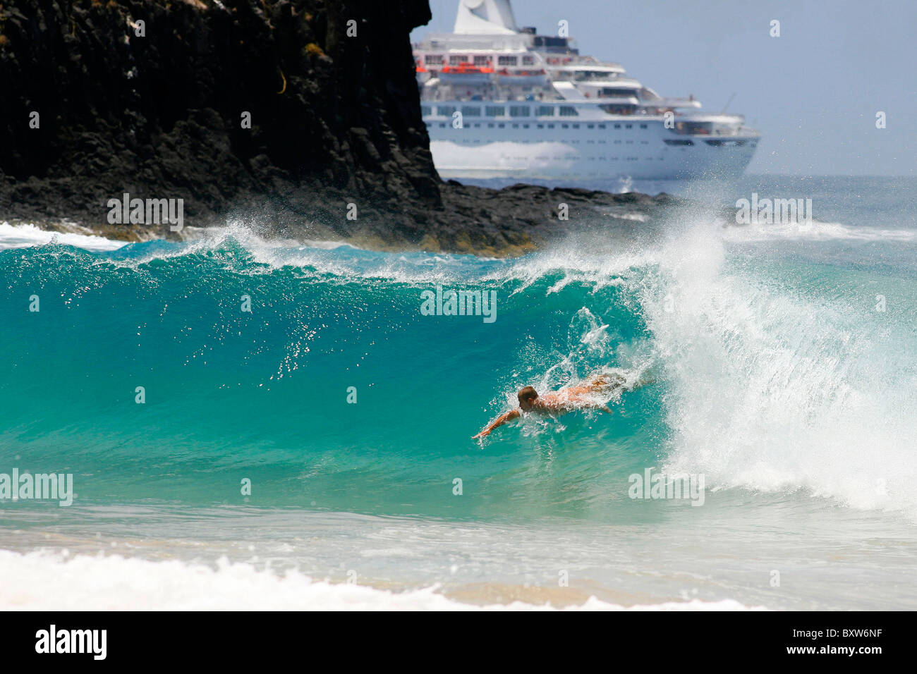 Brasilien (Nordosten): Bodysurfen Stockfoto