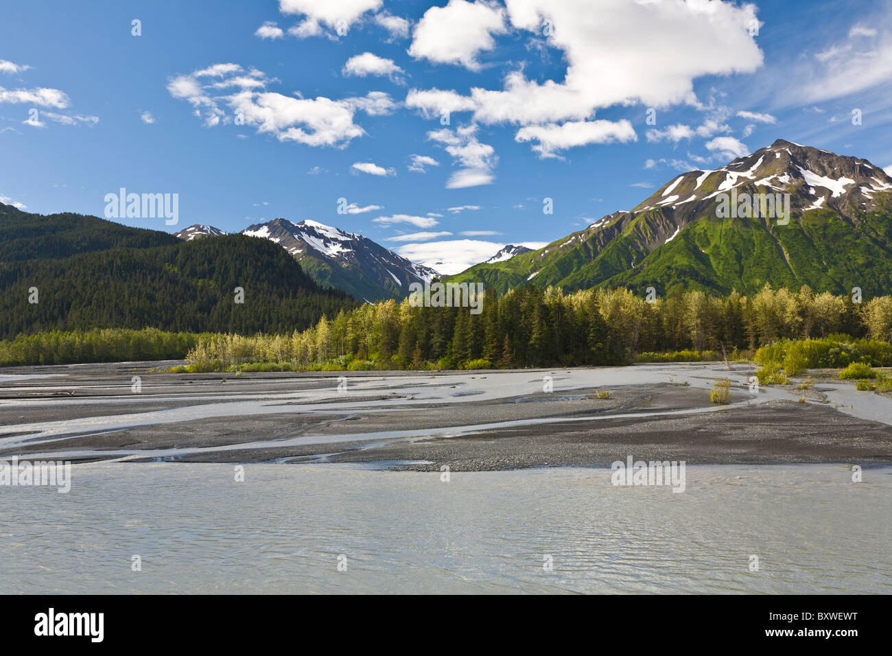 Felsigen Sander von Exit-Gletscher in den Kenai Mountains auf der Kenai-Halbinsel in Seward Alaska Stockfoto