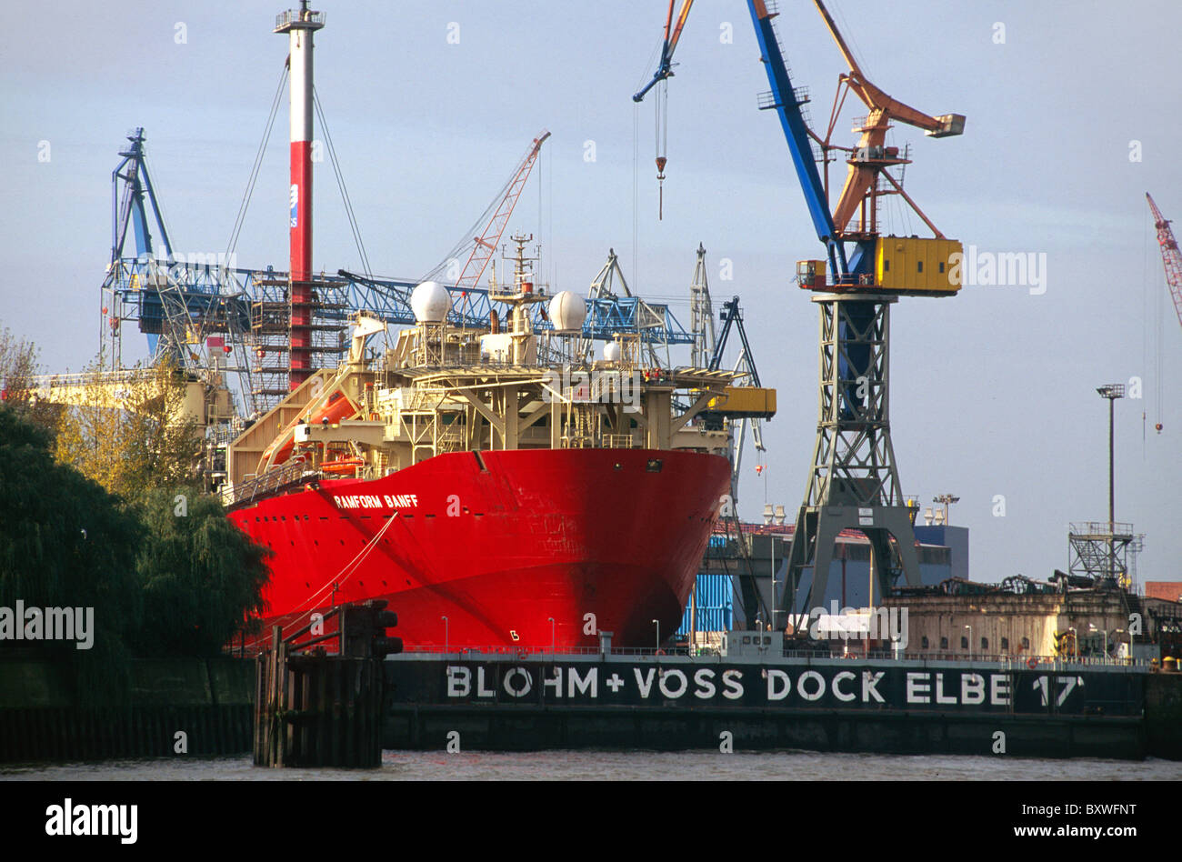 Werft Blohm Und Voss, Hamburg, Deutschland Stockfoto