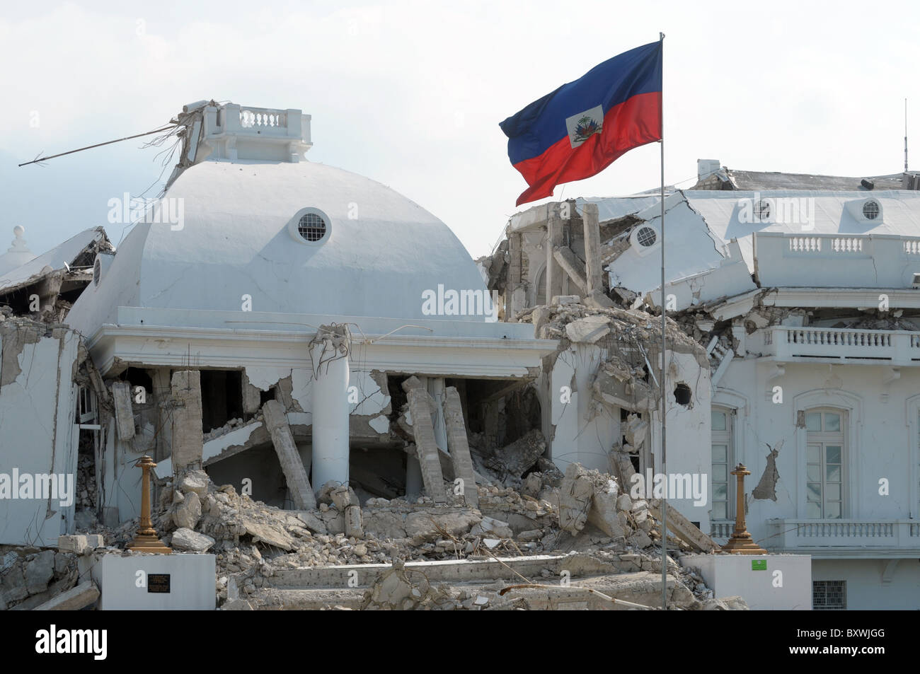 Erdbeben verwüstet Präsidentenpalast in zentralen Port Au Prince, Haiti 2010 Stockfoto