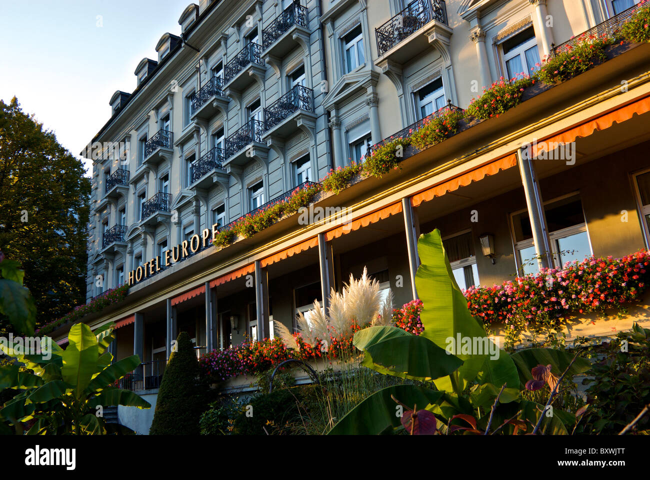 Grand Hotel Europe Luzern Schweiz Stockfoto