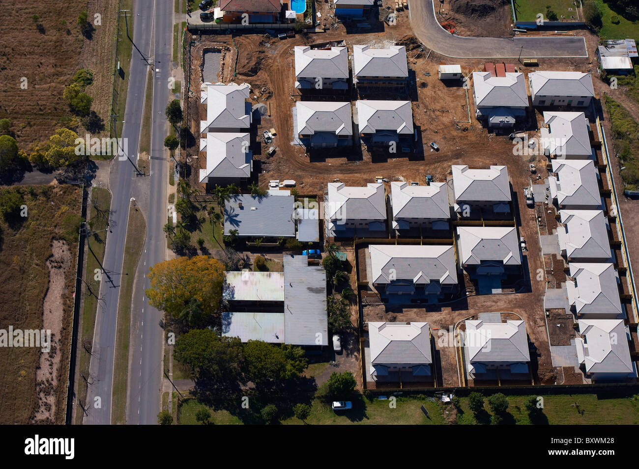 Luftbild des neuen Gehäuses Brisbane Stockfoto