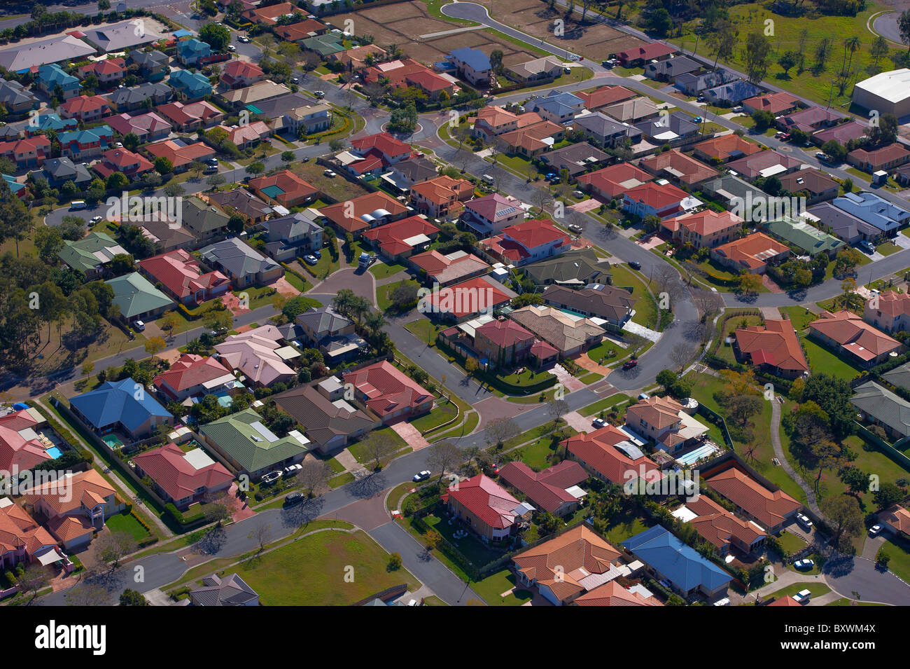 Luftbild des neuen Gehäuses Brisbane Australien Stockfoto