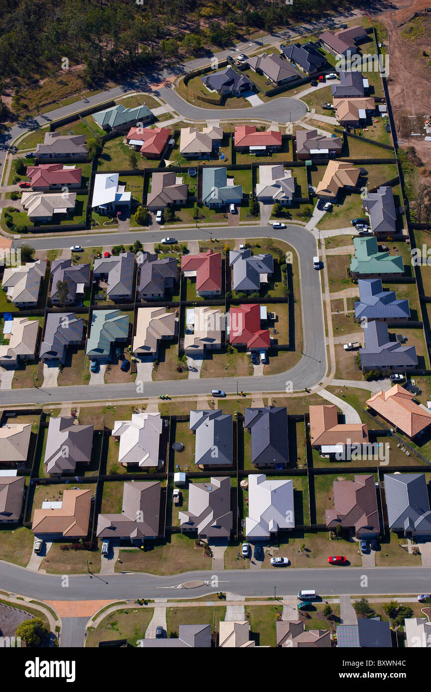 Luftbild der neuen Wohnsiedlung Brisbane Australien Stockfoto