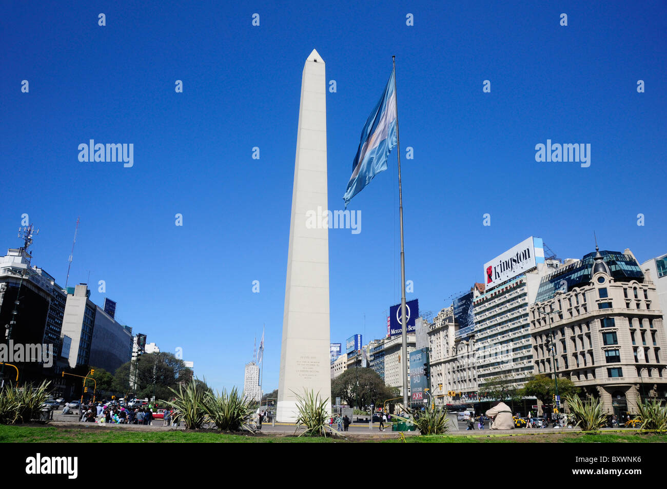 El Obelisco (The Obelisken), Plaza De La Republica, Buenos Aires, Argentinien, Südamerika Stockfoto