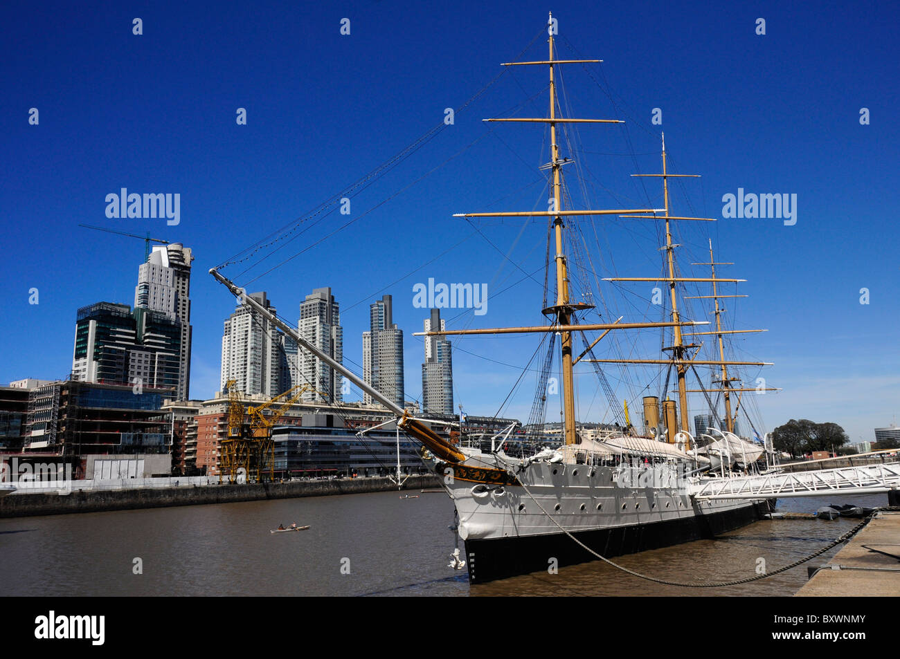 Fregatte Sarmiento, Schiffsmuseum in Puerto Madero, Buenos Aires, Argentinien, Südamerika Stockfoto