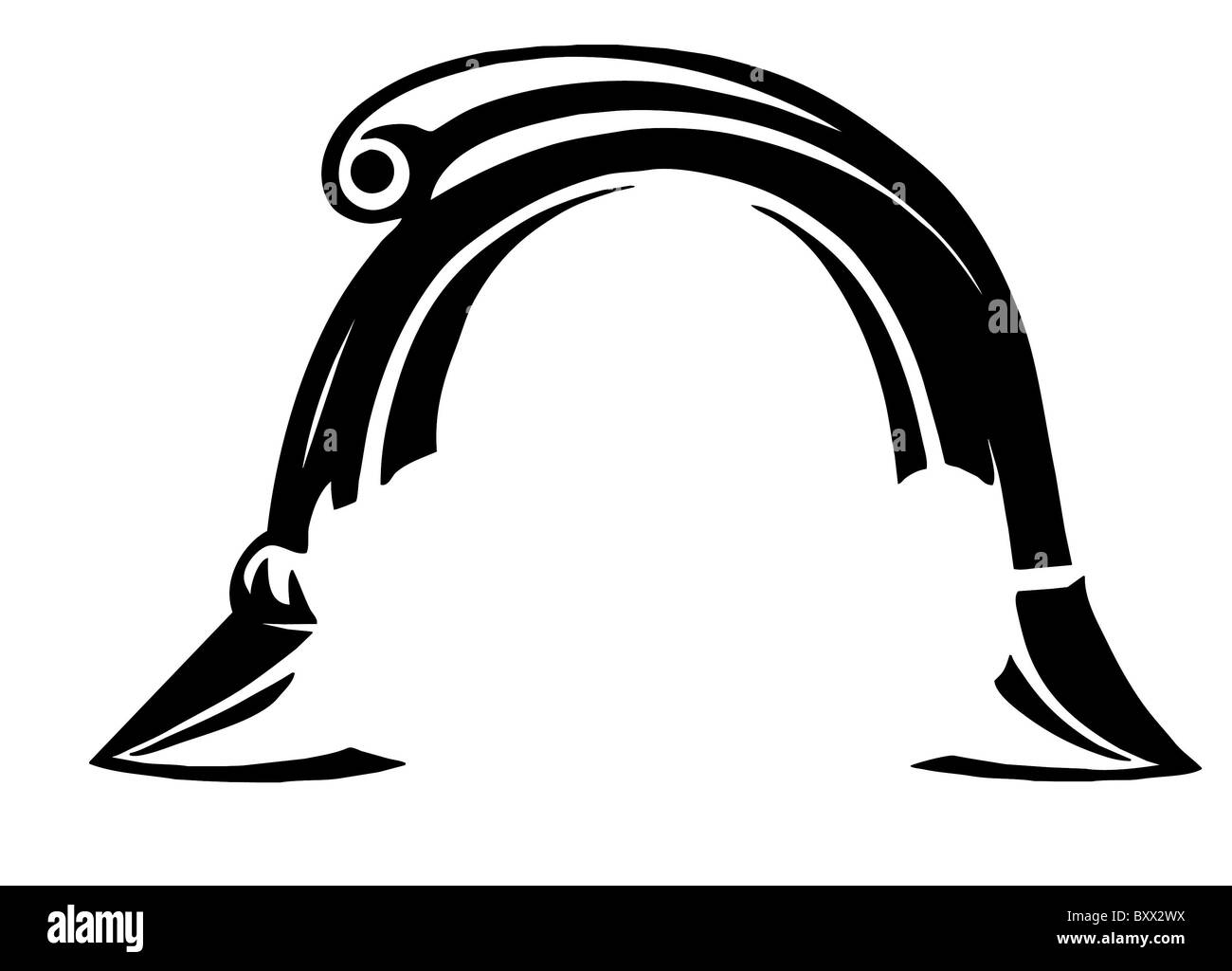 Vector Skizze Helm Feuerwehrmann Stockfoto