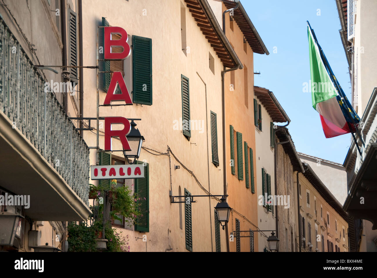 Bar zu unterzeichnen, in der Toskana, Italien Stockfoto