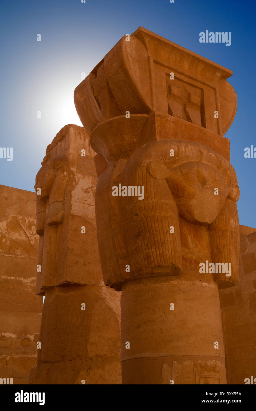 Hatschepsut-Tempel, Tal der Könige, Ägypten - Säulen Stockfoto