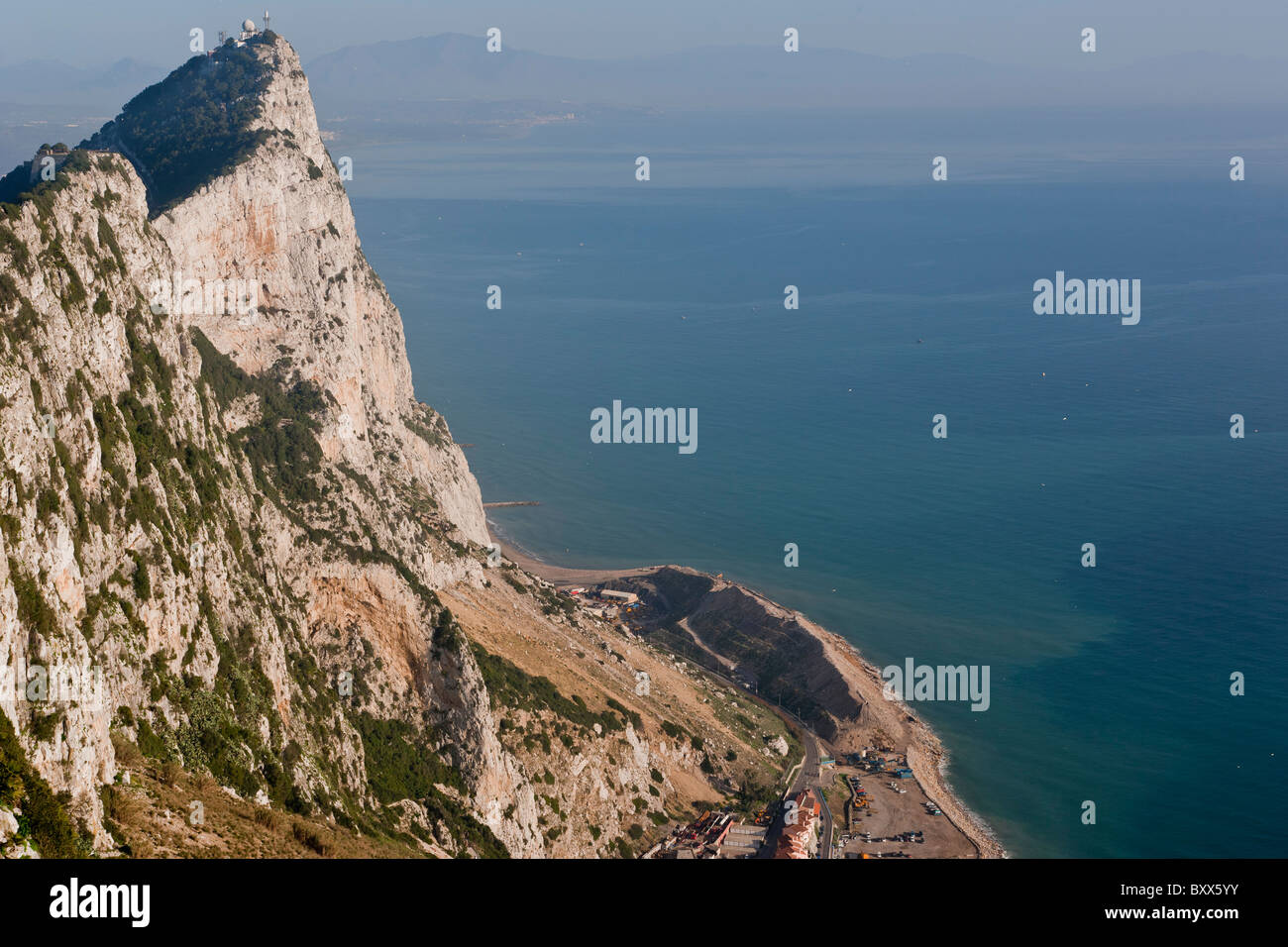 Blick vom "Top of the Rock" Gibraltar Stockfoto