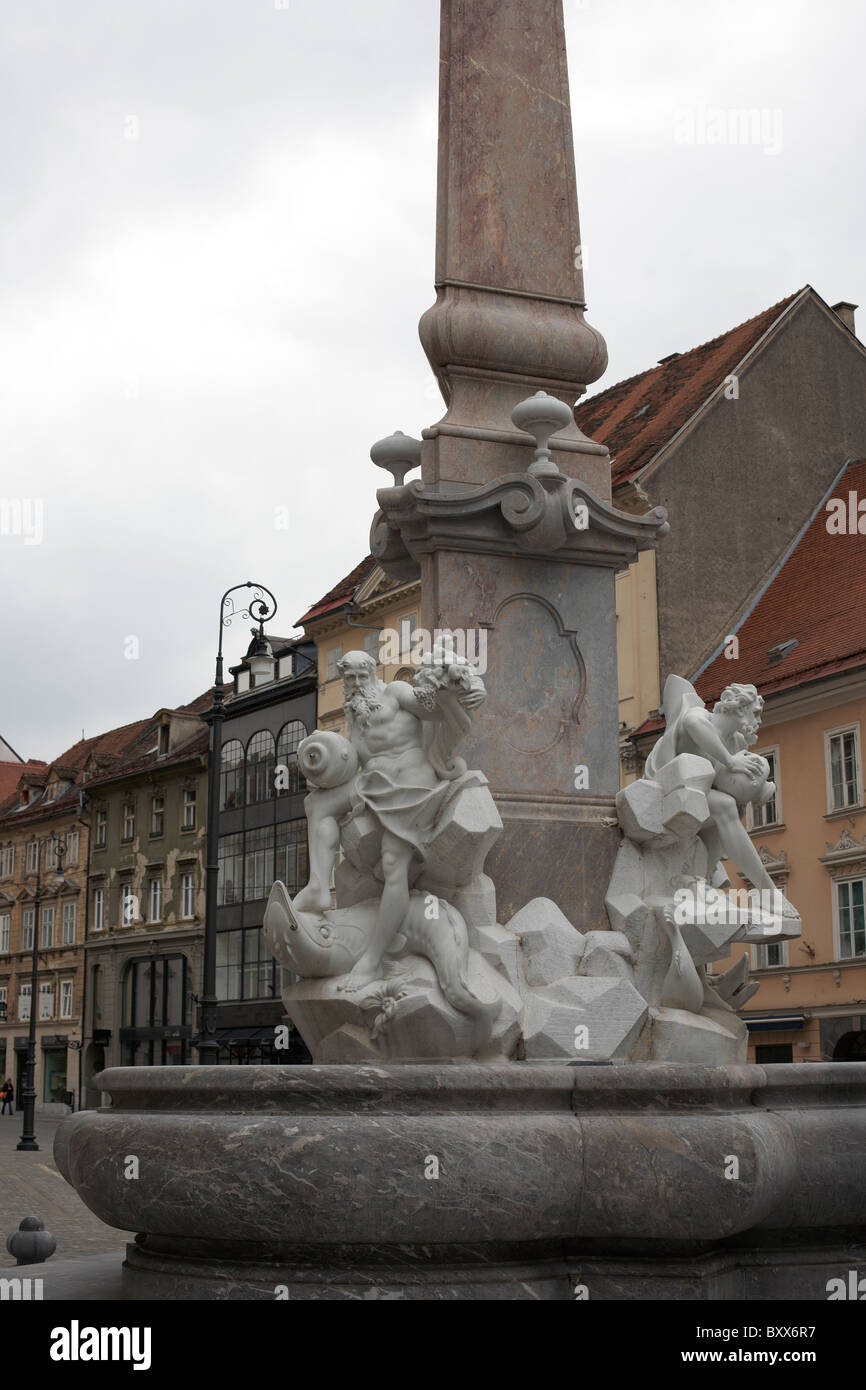 Brunnen der drei Flüsse Carnioian Stockfoto